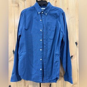 GAP Navy Checkered Button-Down Shirt